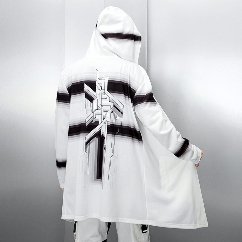 Personality Fashion Hooded Print Cardigan