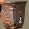 Rock and mineral wabi-sabi style tea cup, master cup, Dunhuang Mogao Grottoes retro Zen-style single cup ceramic tea set, Kung Fu tasting cup