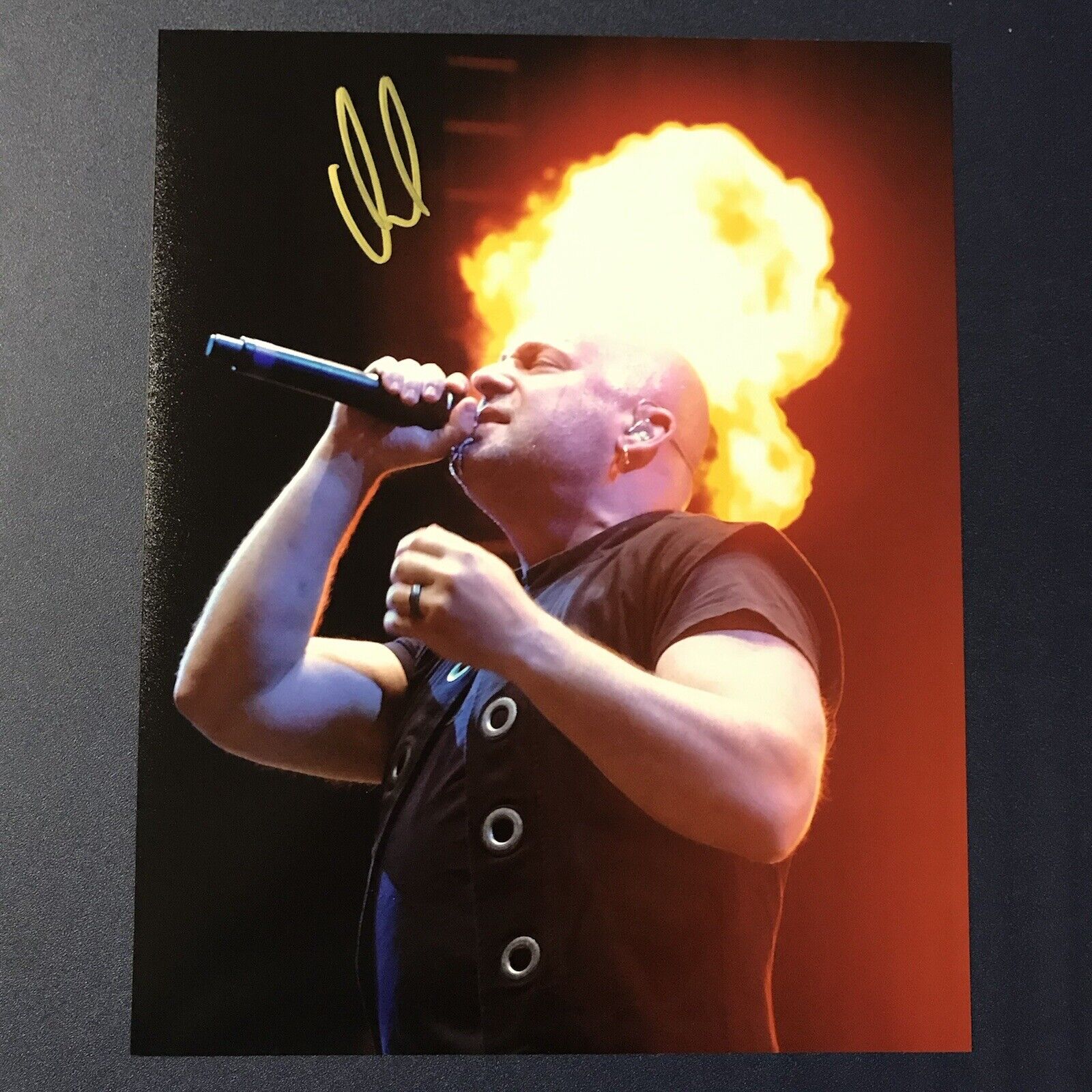 DAVID DRAIMAN DISTURBED BAND LEAD SINGER SIGNED 8X10 Photo Poster painting AUTOGRAPHED RARE COA