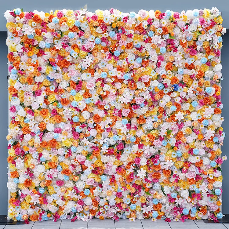 A7771 Rose Peony Roll Up Cloth 5D Flower Wall Arrangement Wedding Backdrop Decor