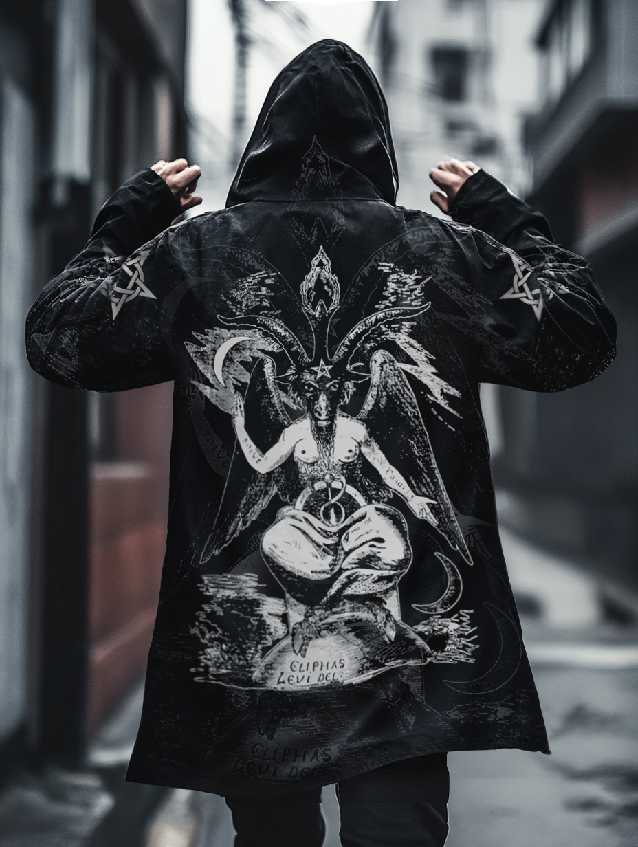 Men's Satanic Pentagram Casual Hooded Jacket / Rvogue / Rvogue