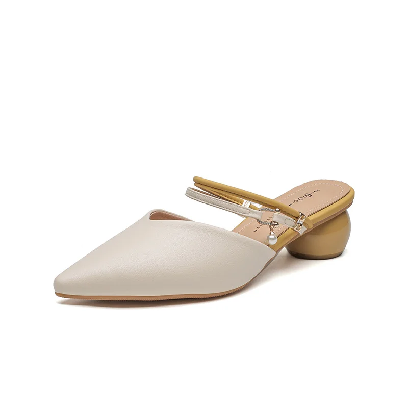Uveng Uveng Half-Slippers Women Wear The 2025 New Summer Fairy Style Dress With The Bag Head Thick And Cold Slippers