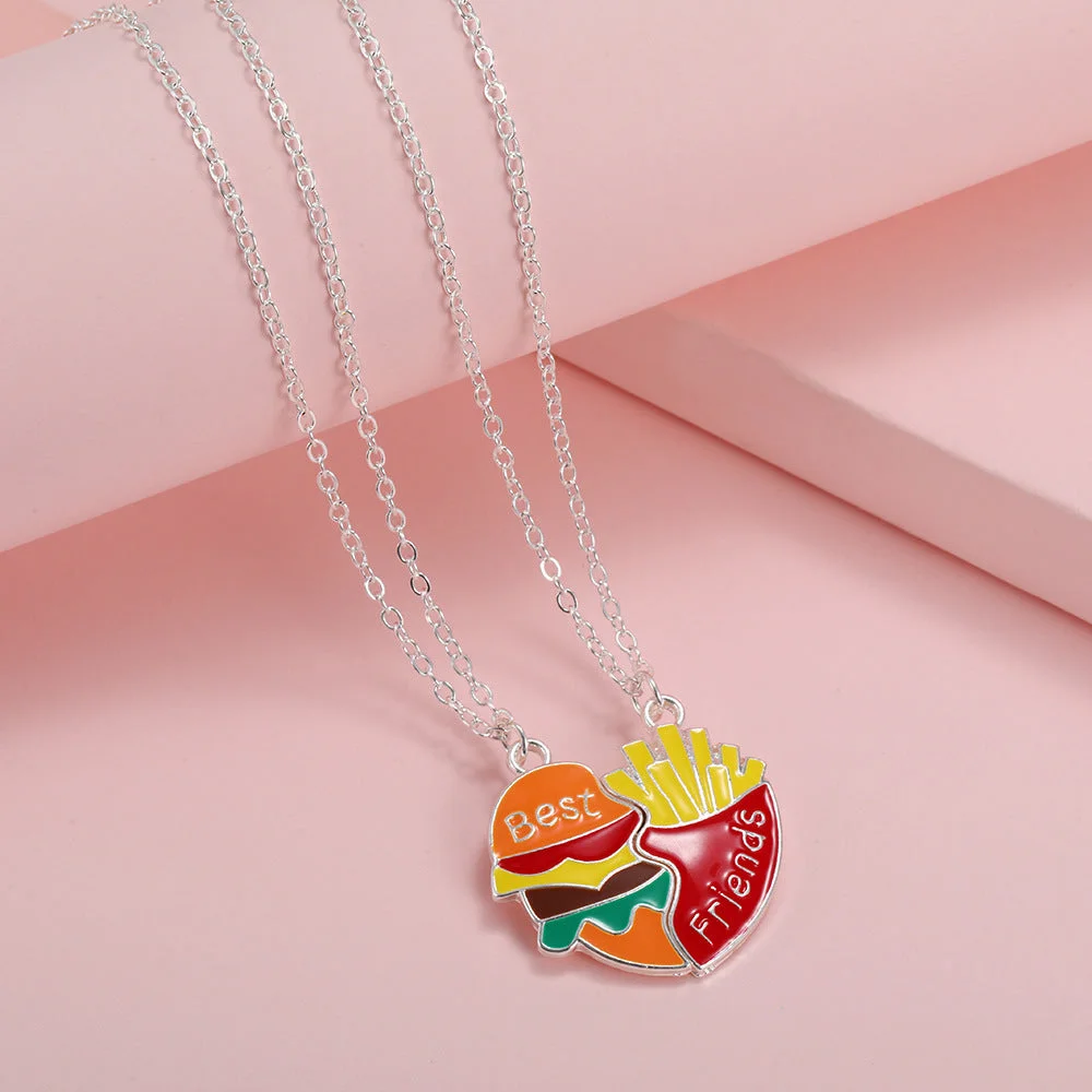 Buzzdaisy Hamburger Fries Magnetic Necklace