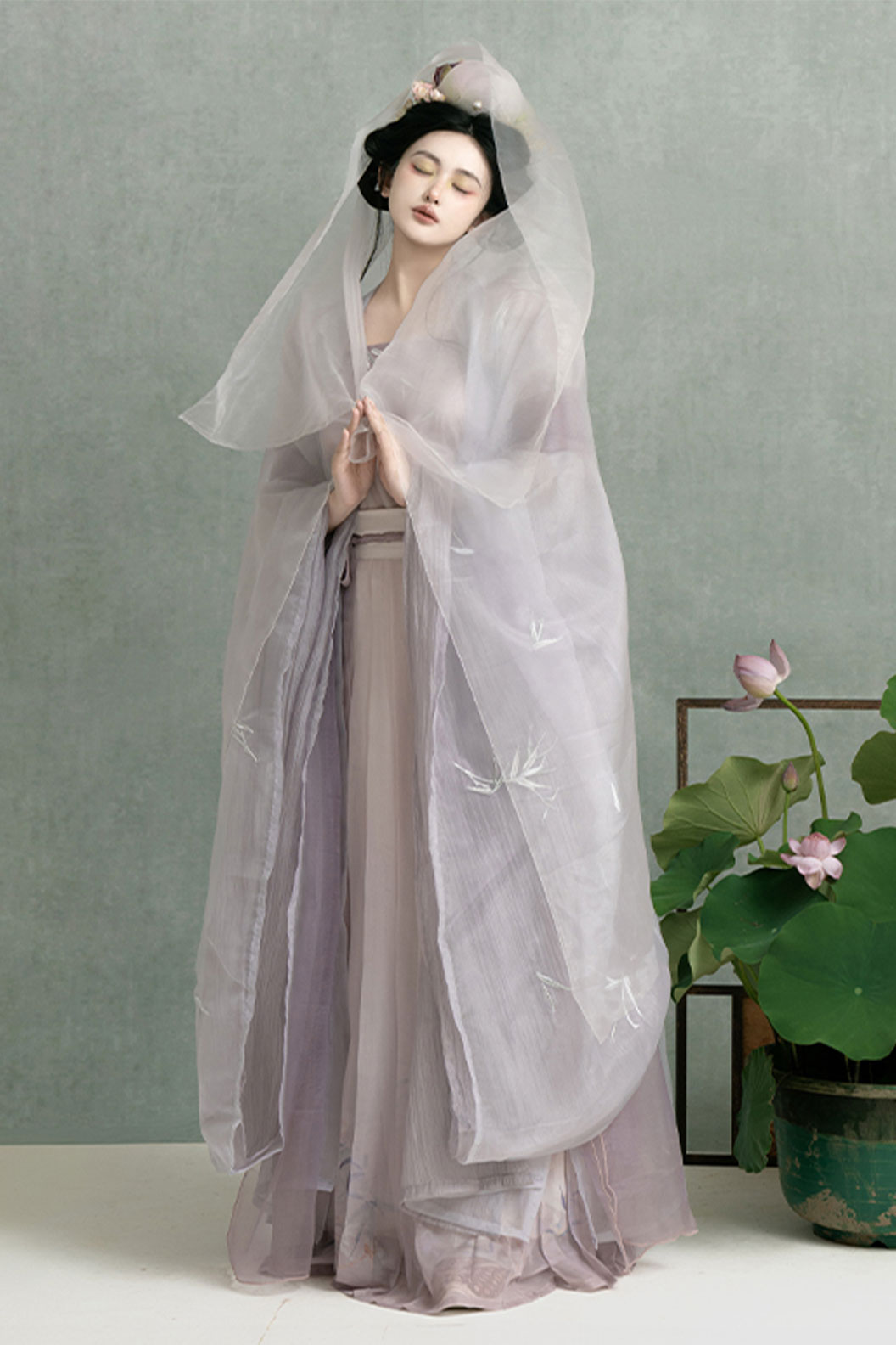 Song Dynasty Purple Hanfu Dress with Embroidery and Wide Sleeve Shirt - zhuyin 竹音 Stupa Stones