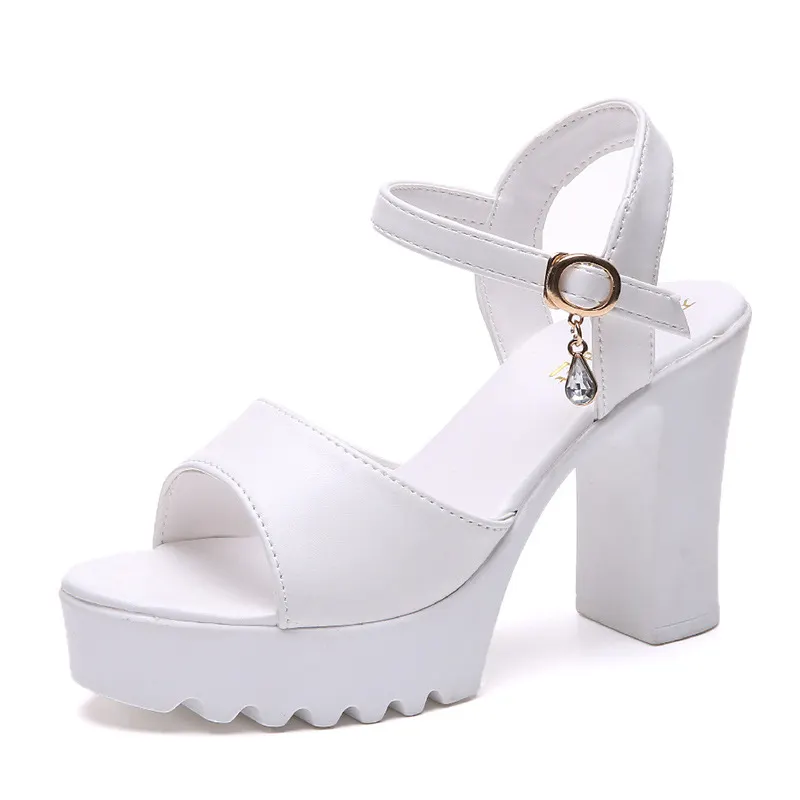 Breakj Breakj 2025 New Korean Version Of The Thick Heel With Fish Mouth Sandals Waterproof Table Set High Heel Thick-Soled Women's Shoes