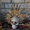 Gothic Women Halo Headpiece with Spike Cross Design Baroque Lady Halo Crown
