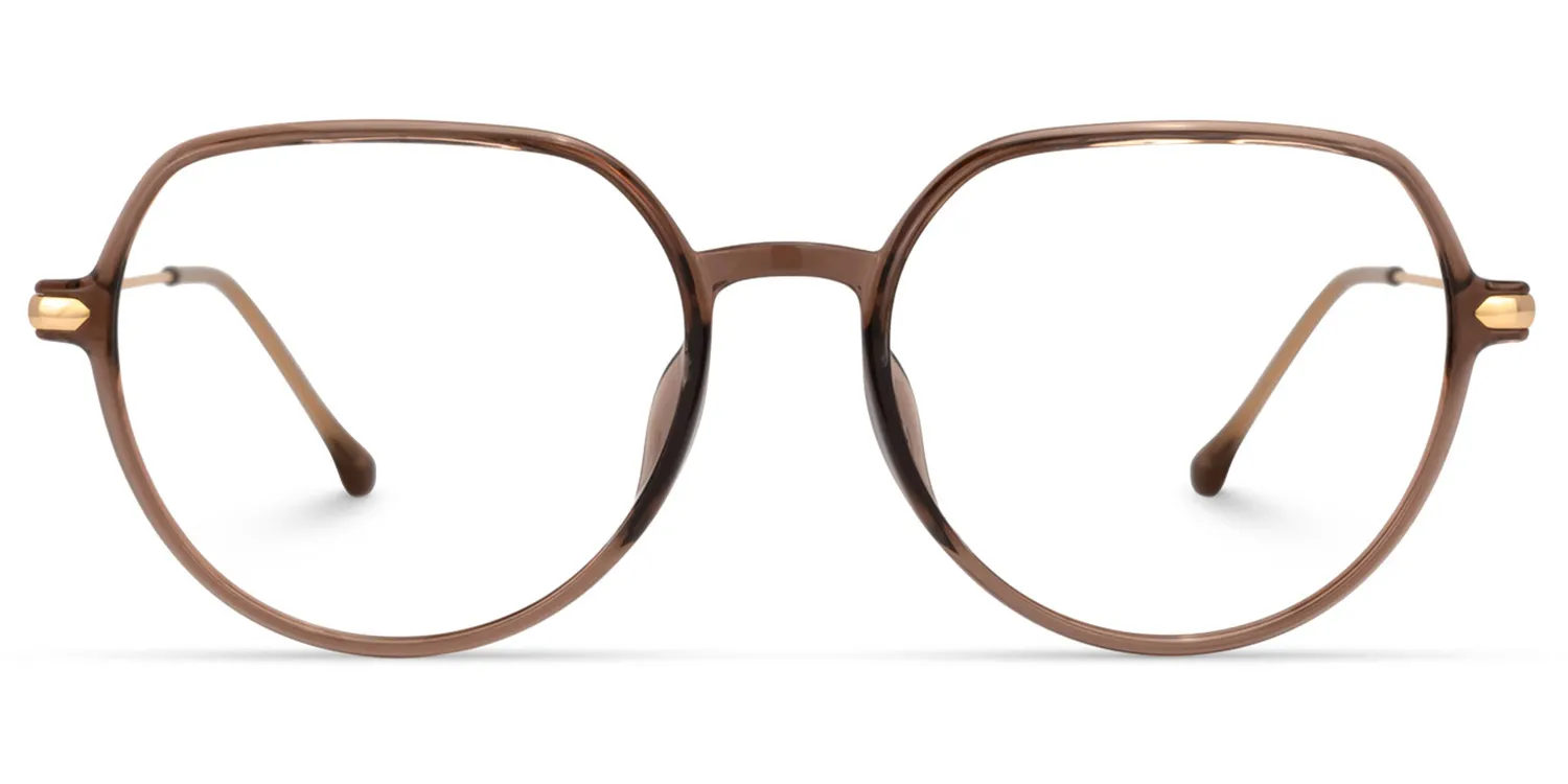 Frannie Braun Geometrisch Brille Braun