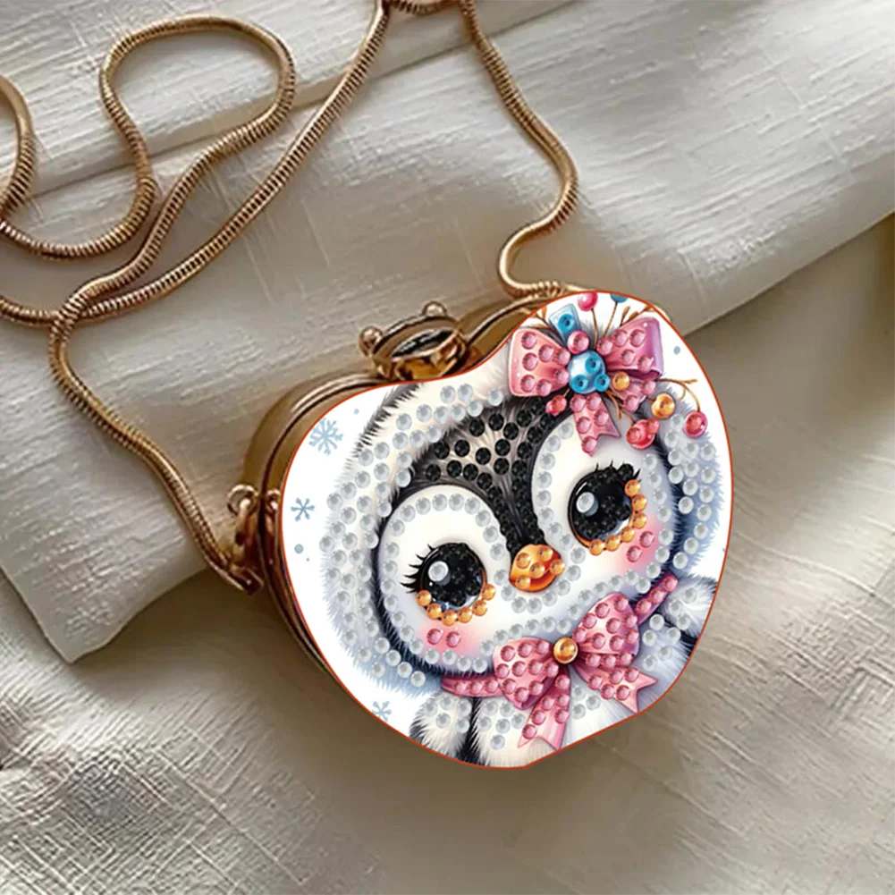 Penguin DIY Diamond Painting Shoulder Bag for Coins Lipstick Earphones Gifts
