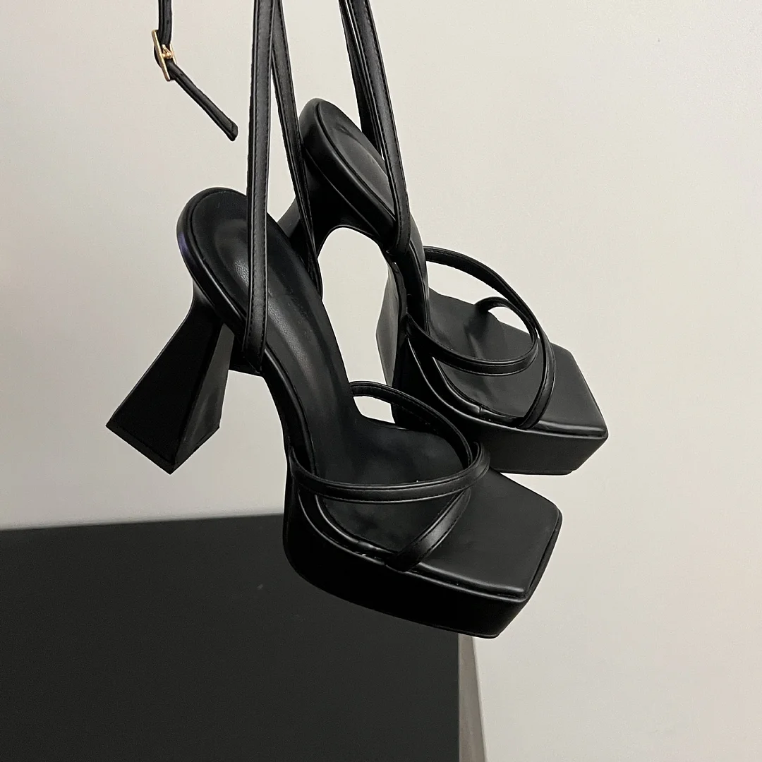 Breakj Breakj Summer New ~ Waterproof Table Cross-Dine After The Open Toe Thick Soles Of The Woman Thick Heeled Sandals