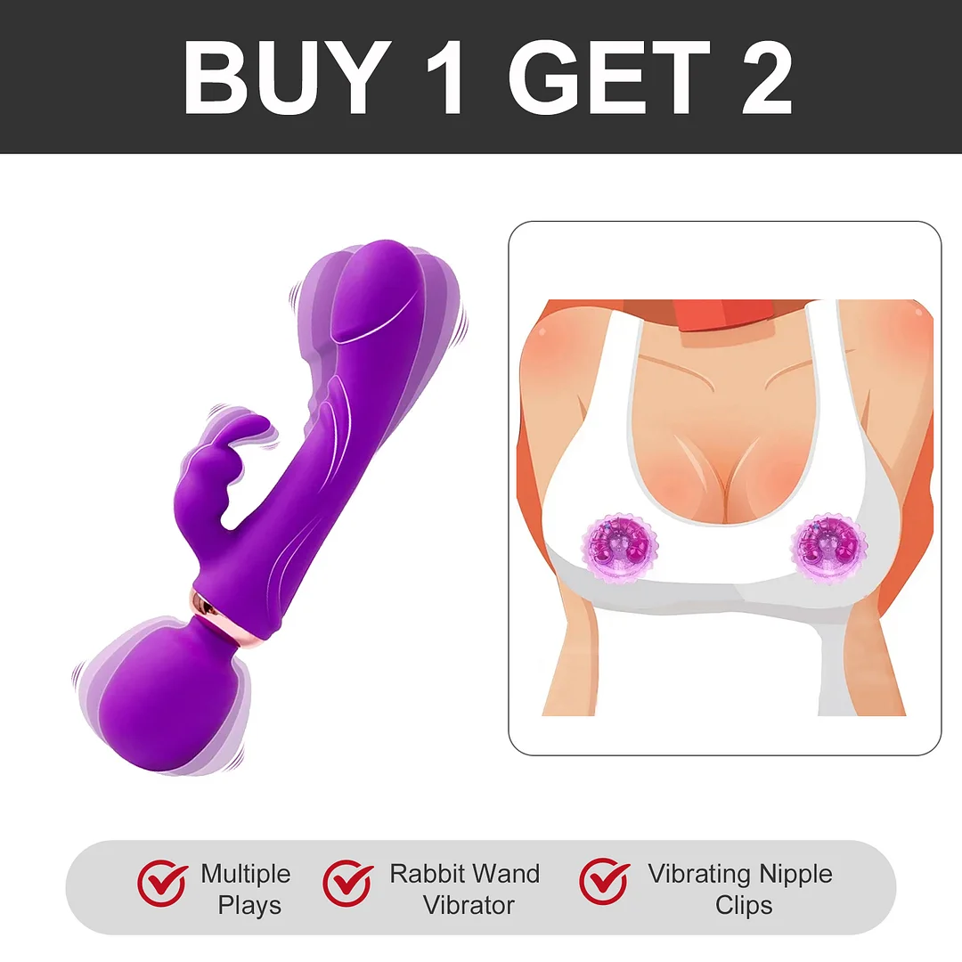 G Spot Rabbit Vibrator Wand with 12 Vibration Nipple Stimulator Massager for Clit Stimulation Vibtator Dildo Sex Toys