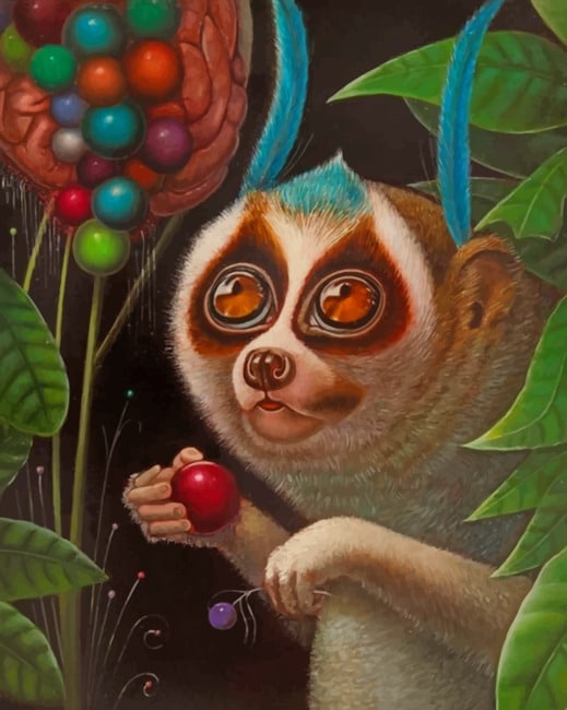 

The Night Monkey Celebrating Alone – Paint By Numbers - 40*50CM, 501 Original