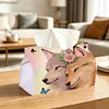 Diamond Art Painting Tissue Box Cover Wear Resist Decorative Paper Napkin Dispenser Multifunction Rhinestone PU Tissue Holder Kit for Adults Home Office Gift (Two Wolves Butterfly)