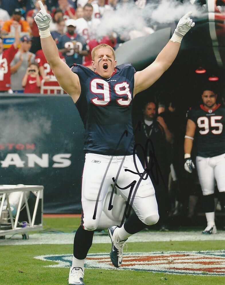 J.J. WATT SIGNED HOUSTON TEXANS FOOTBALL 8x10 Photo Poster painting #3 JJ NFL EXACT PROOF!