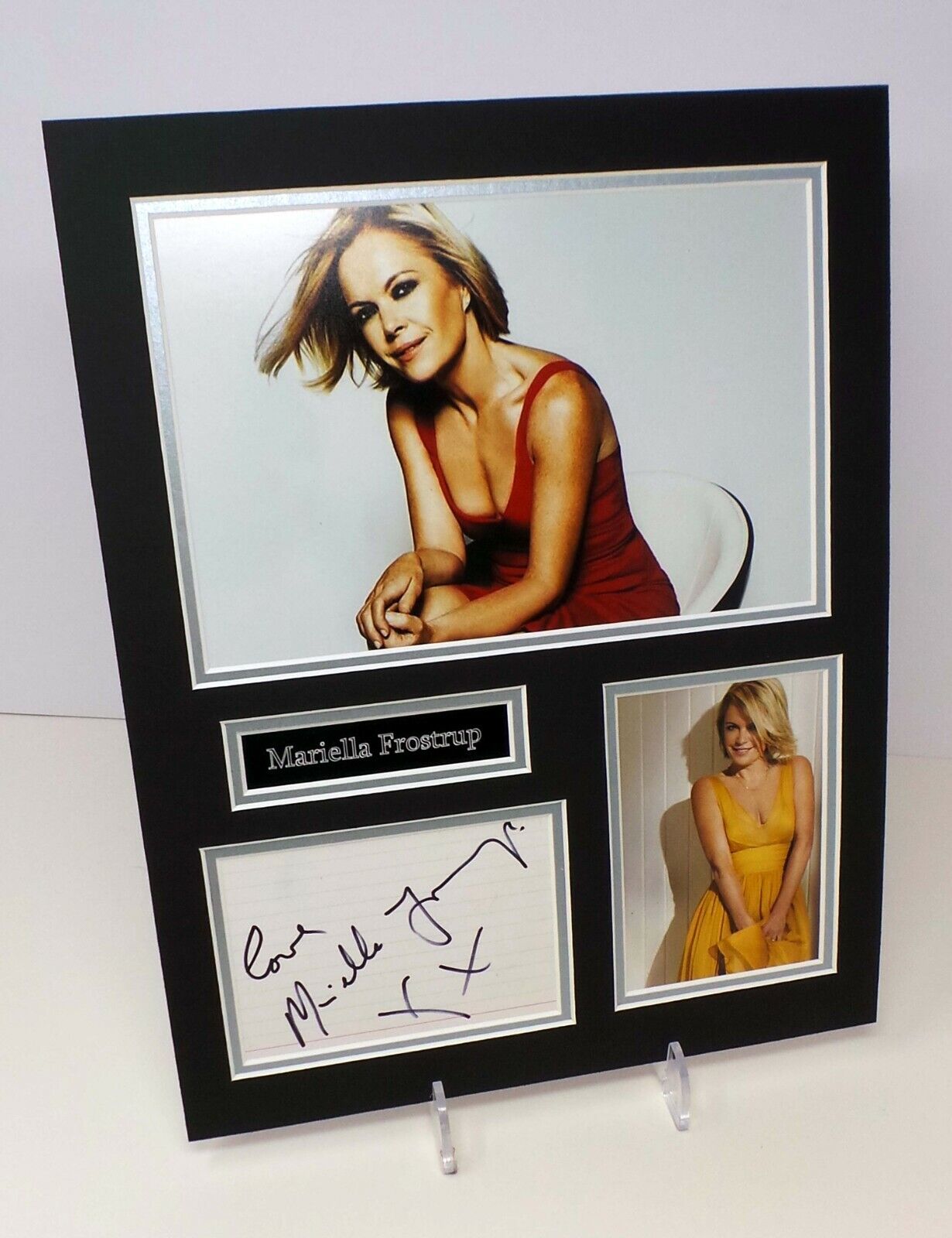 Mariella FROSTRUP Signed Mounted SEXY Photo Poster painting Display AFTAL RD COA TV Presenter