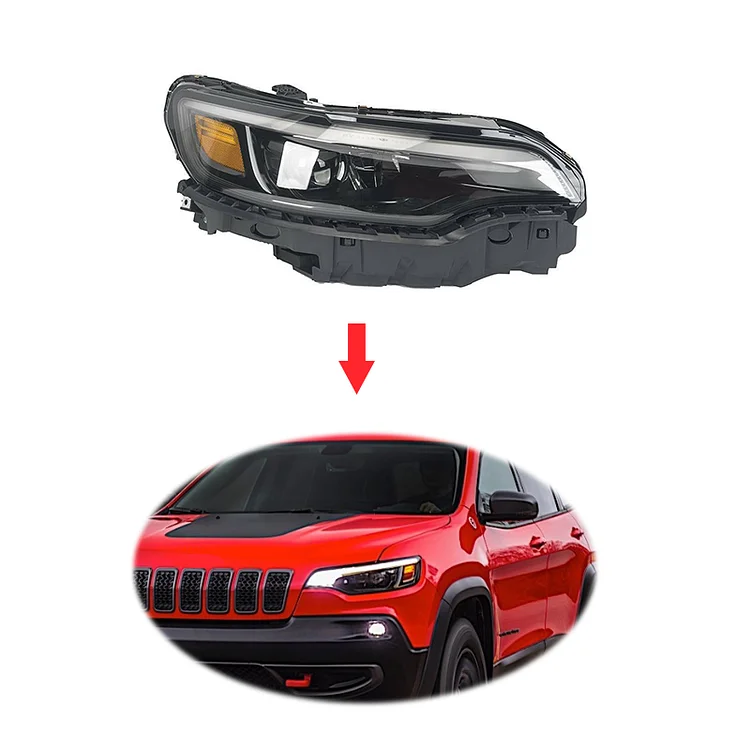 Original full LED Headlamp headlight For Jeep Cherokee 2019 2020 2021 head light head lamp OEM 68275944AE 68275945AE ITN Auto