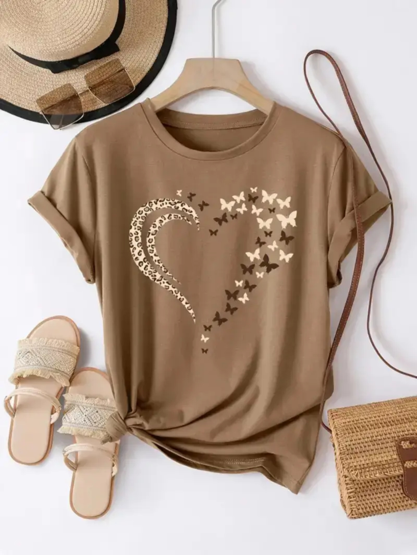 Fashionable Letter Print Women's Round Neck Pure T-Shirt With A Minimalist Design, Comfortable And Breathable, Suitable For Everyday Casual Wear, Showcasing A Natural Elegant Style, A Must-Have For Summer Parties, Local Shipping | IFYHOME