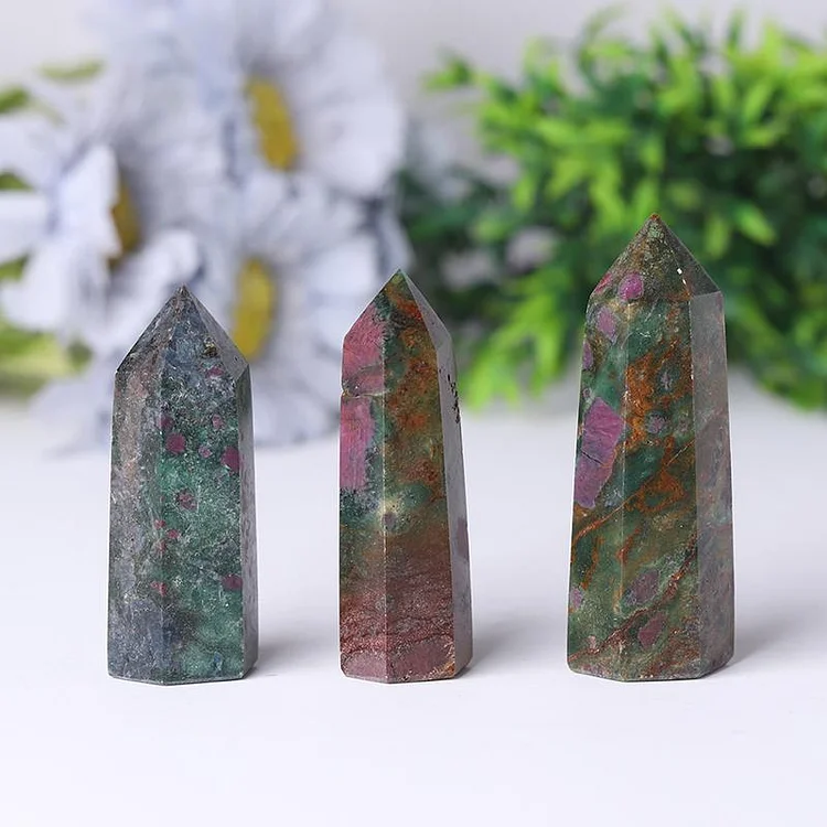 Natrual Ruby Kyanite Point Healing Towers Points Bulk for Collection