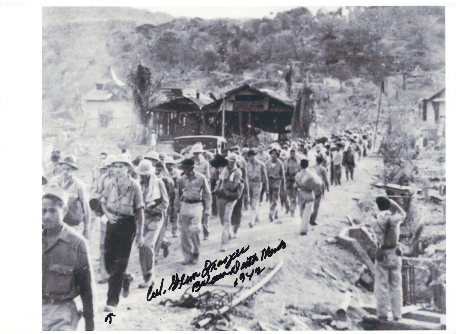 GLENN FRAZIER 75TH ORDINANCE CO. BATAAN DEATH MARCH SURVIVOR RARE SIGNED Photo Poster painting