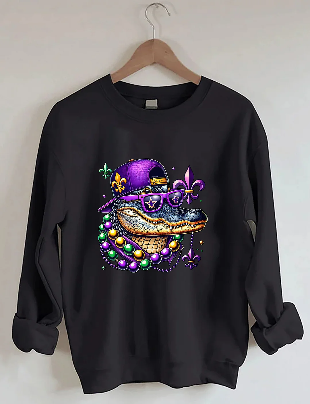 Mardi Gras Crocodile Sweatshirt