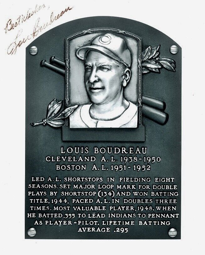 LOU BOUDREAU Signed Photo Poster painting