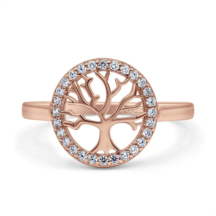 For Mother - A mother is the family Root Full Diamond Circle Tree of Life Ring