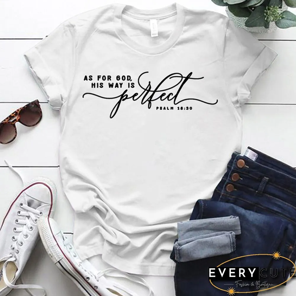 Womens Short Sleeved God Shirts Christian Saying Printed Tops Women Casual Solid Color
