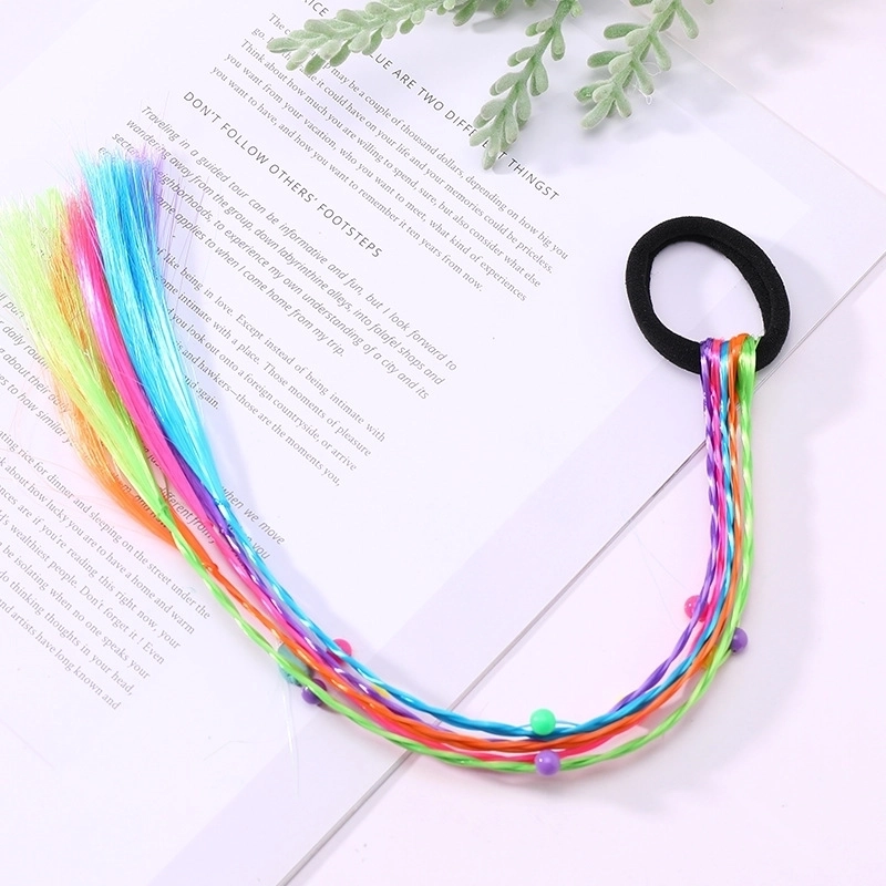 Fashion Children’s Colored Hair Rope Colorful Gradient Wig Twist Braid Rubber Band Hair Tie