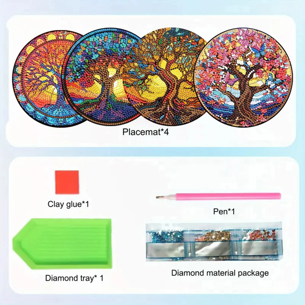 DIY Diamond Dot Kits Tree Of Life Diamond Crafts Projects for Beginners