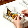 Diamond Painting PU Butterfly and Sunflower Tissue Box Tissue Holder
