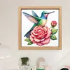 Humming Rose Glass Bead Partial 11CT DIY Stamped Cross Stitch Kits for Beginners Adults Home Decor Cross Stitch Art and Crafts Kits 14.04x14.04in tapestrymarket