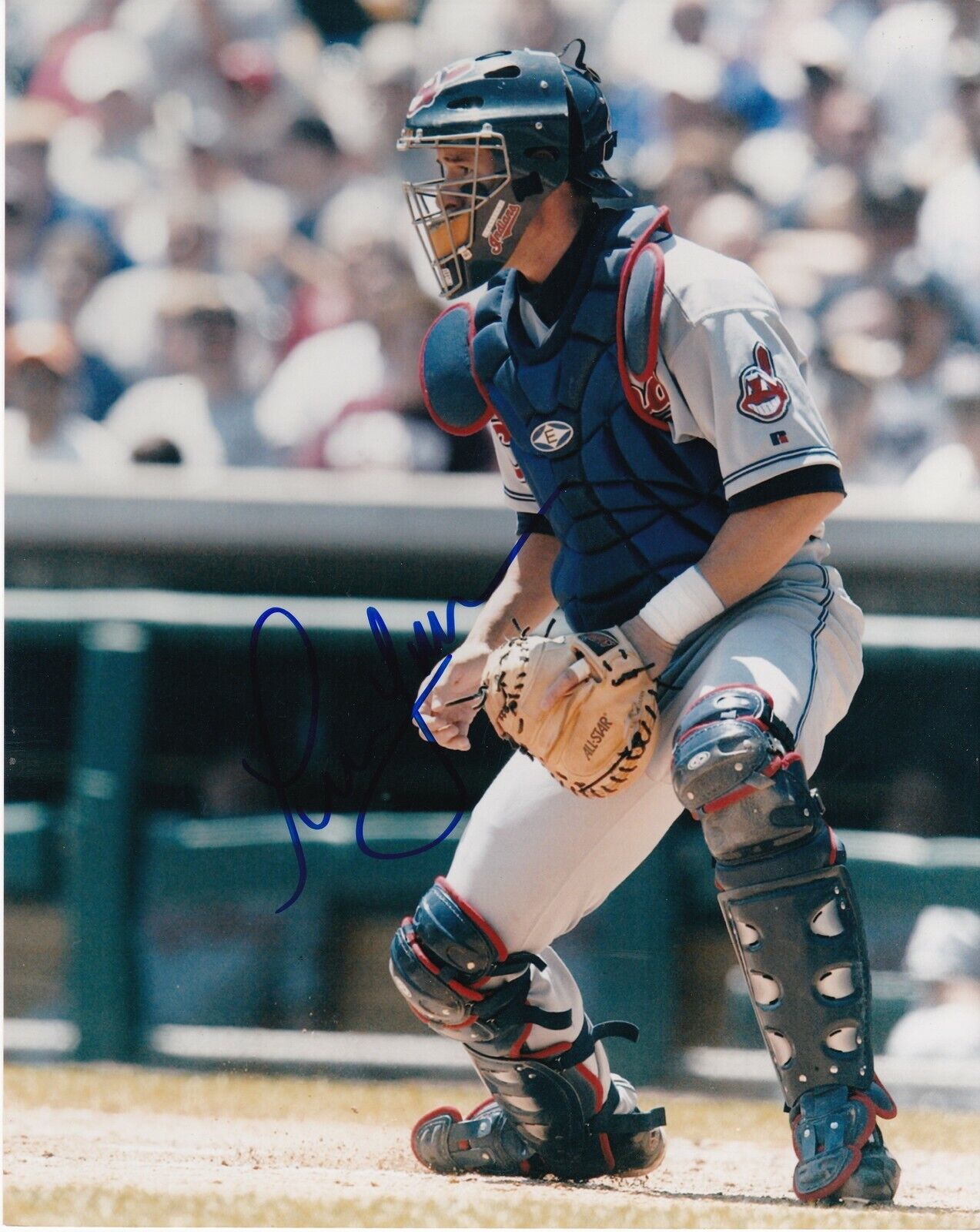 TIM LAKER CLEVELAND INDIANS ACTION SIGNED 8x10