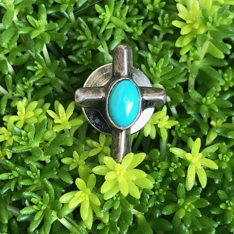 Navajo Holy Cross Tie Tack or Pin with Turquoise