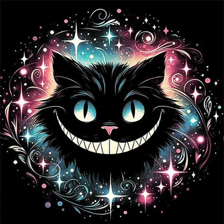 【Huacan Brand】Alice Black Cat 11CT Stamped Cross Stitch 50*50CM