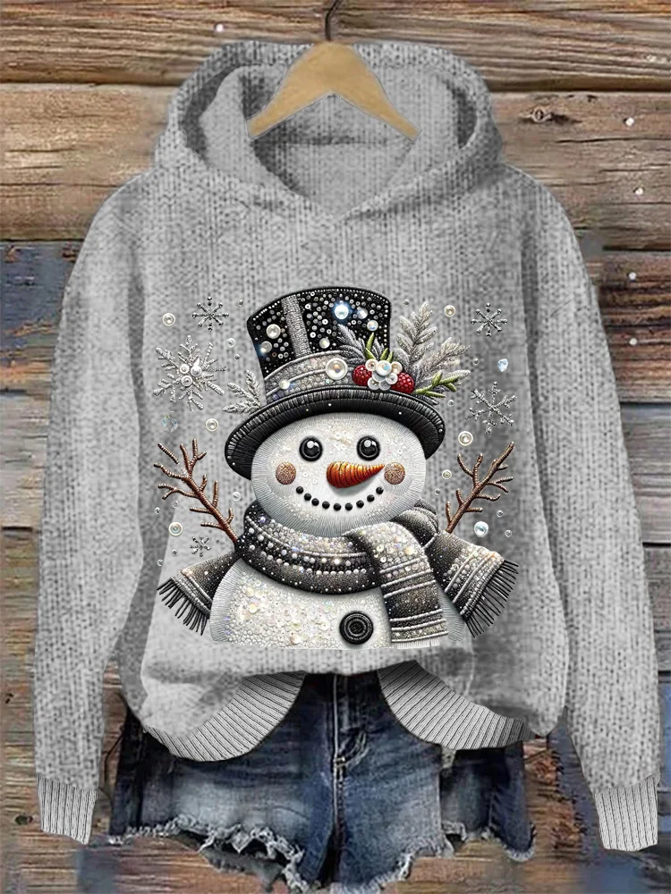 Christmas Snowman Hooded Sweater