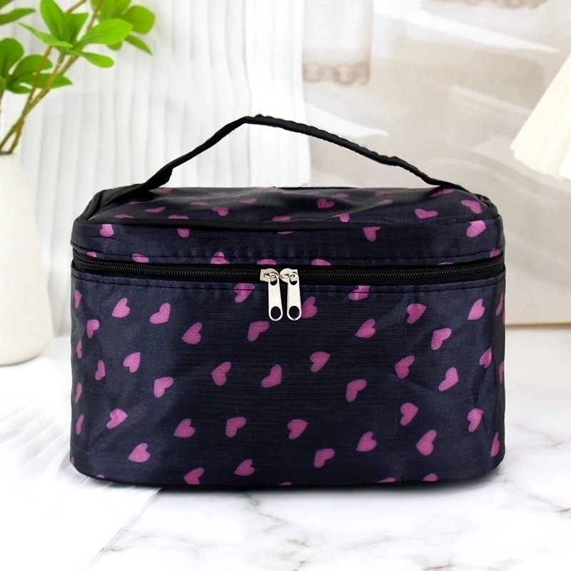 3 Pieces Vintage Style Round Dots Polyester Sewing Thread Square Makeup Bags