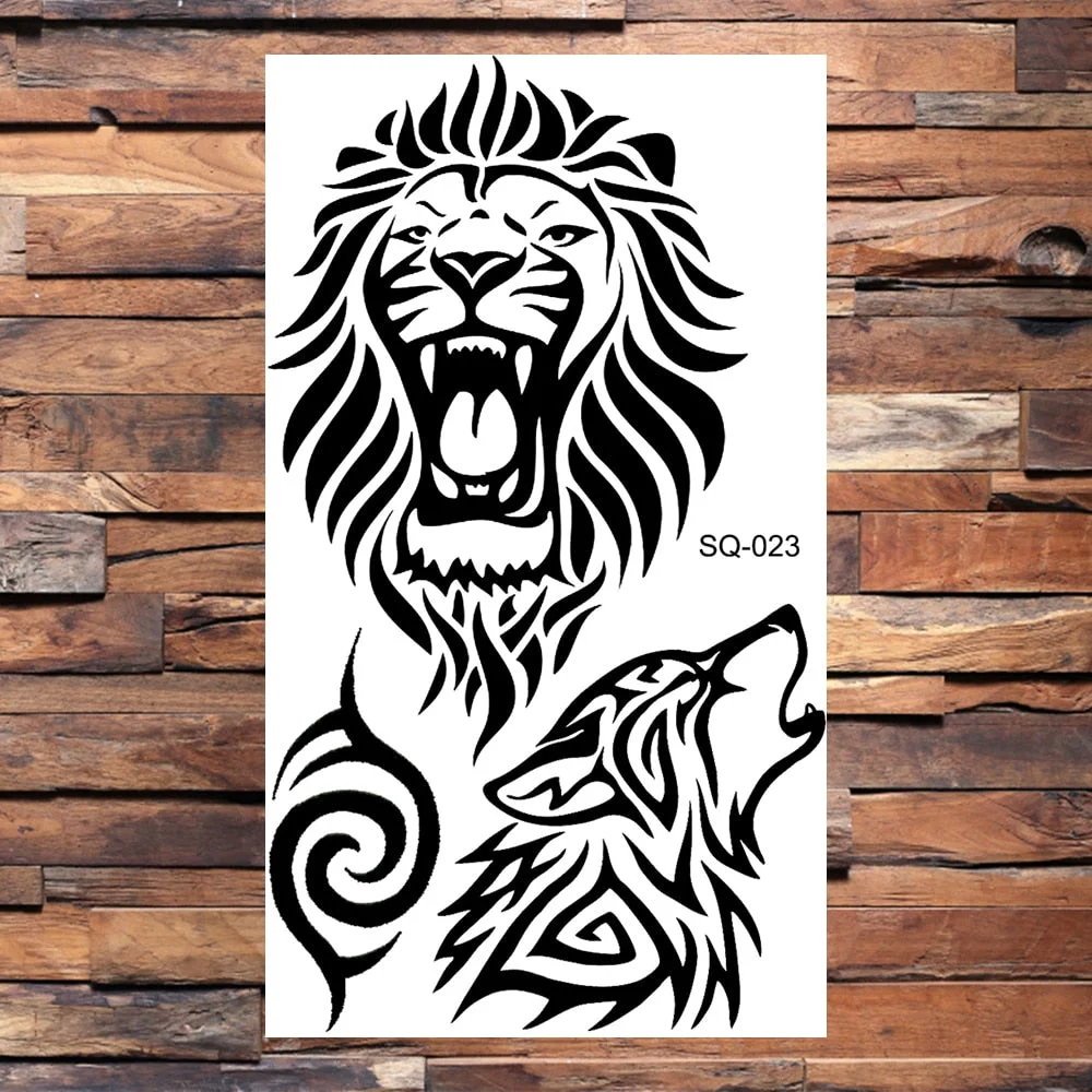 Black Elephant Cartoon Diamond Arrow Temporary Tattoos For Children Adults Realistic Pirate Flower Feather Fake Tatoos Sticker