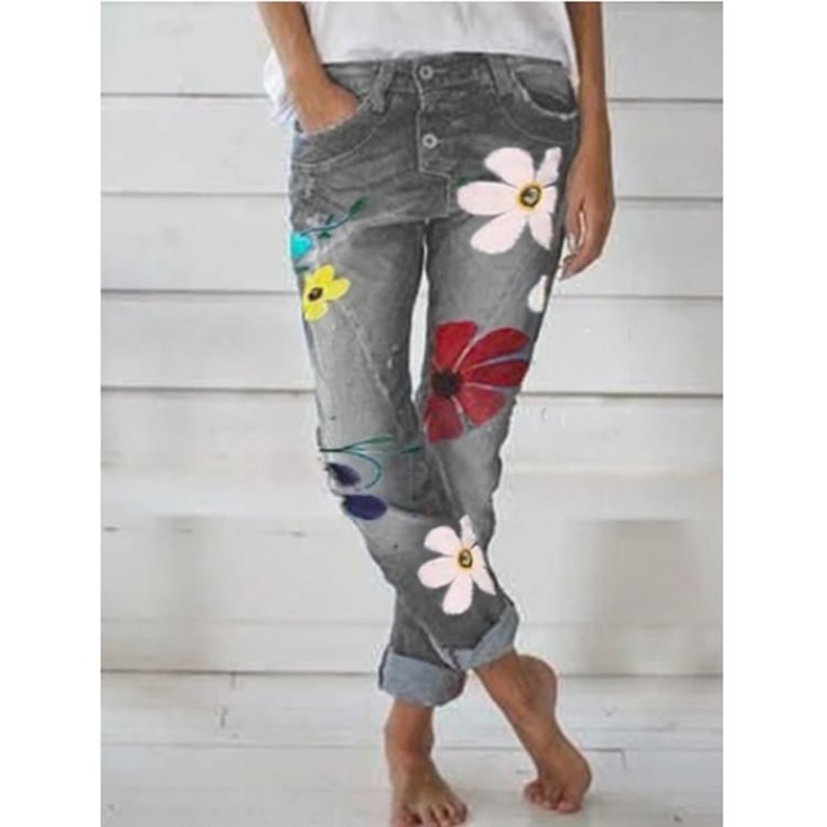 Sexy Sales Women's Jeans Slimming Printed Denim Trousers