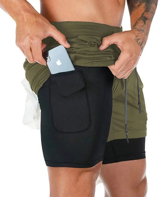 Sporty Camo Drawstring Waist Loose Pocket Shorts 