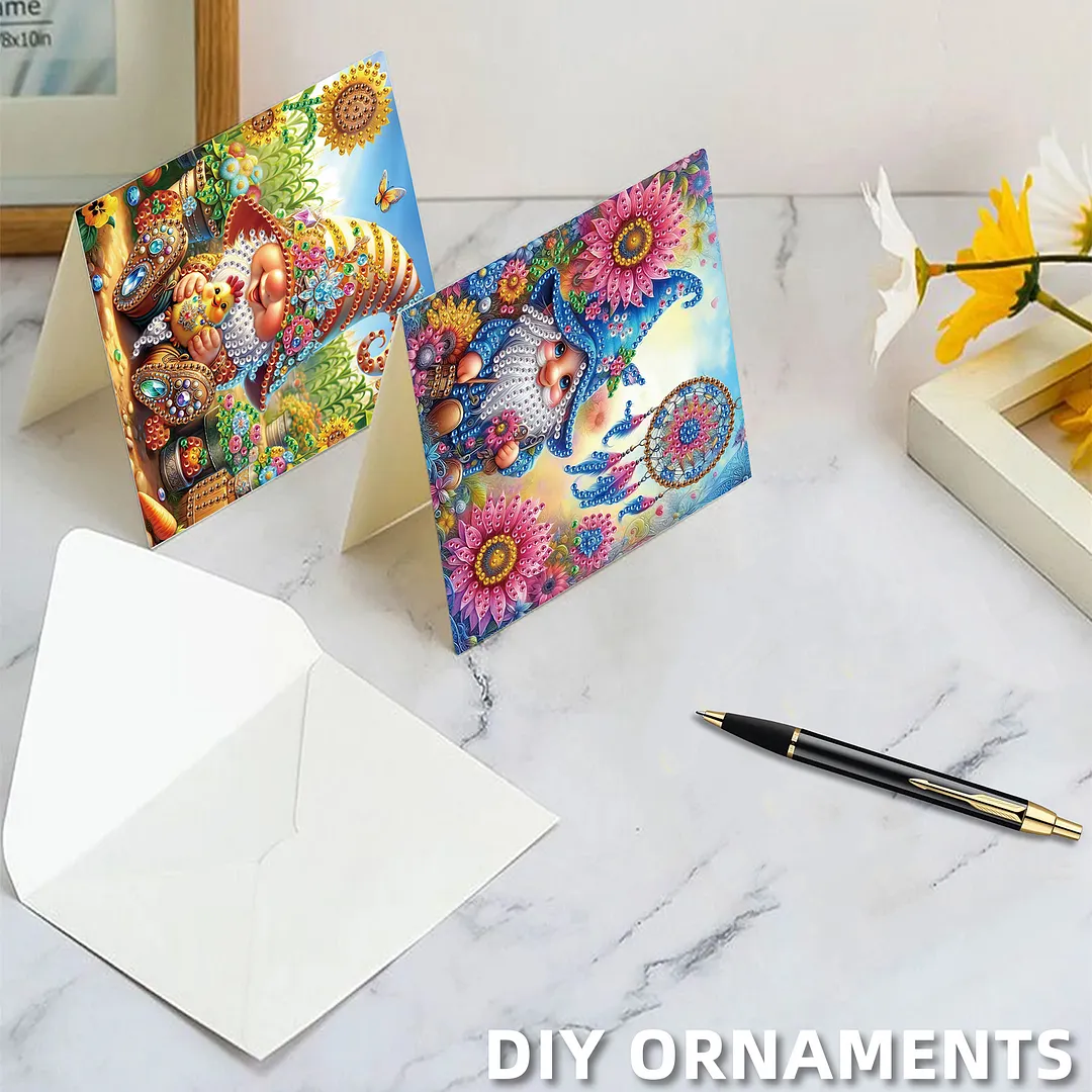6PCS Goblin DIY Diamond Painting Greeting Card Set with Envelopes for Adults Gifts