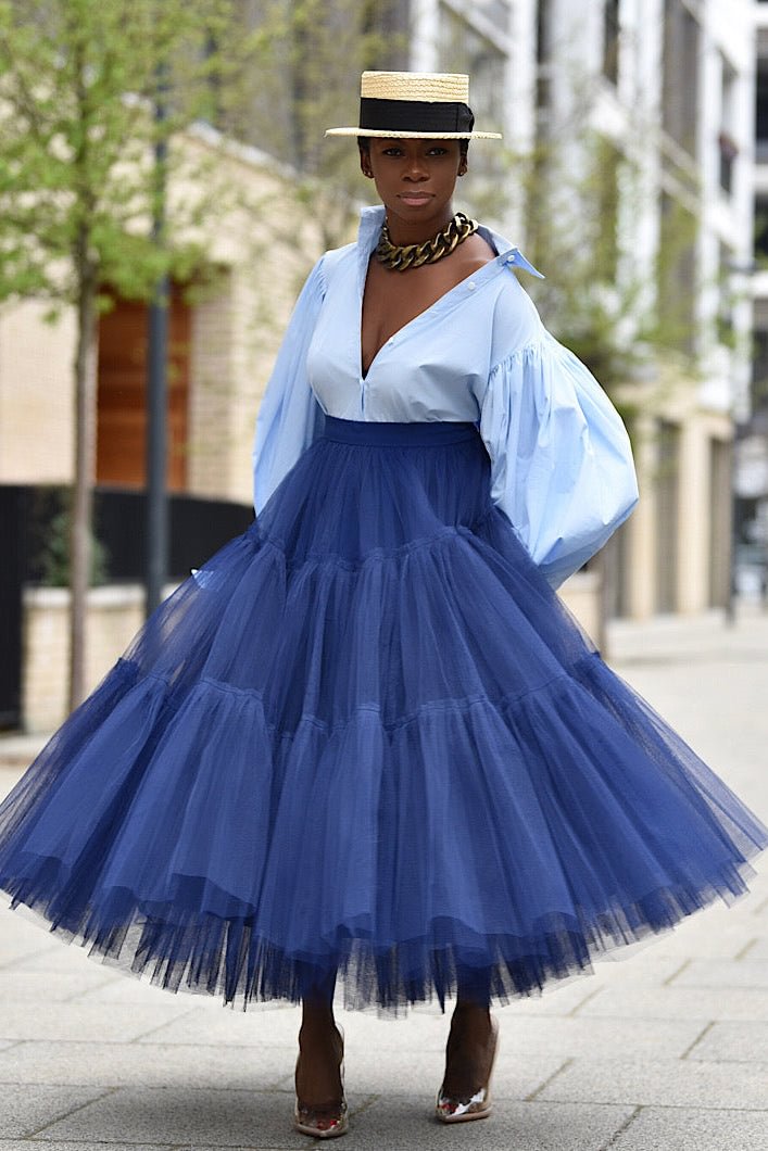 Puffy Layered Maxi Tulle Skirt