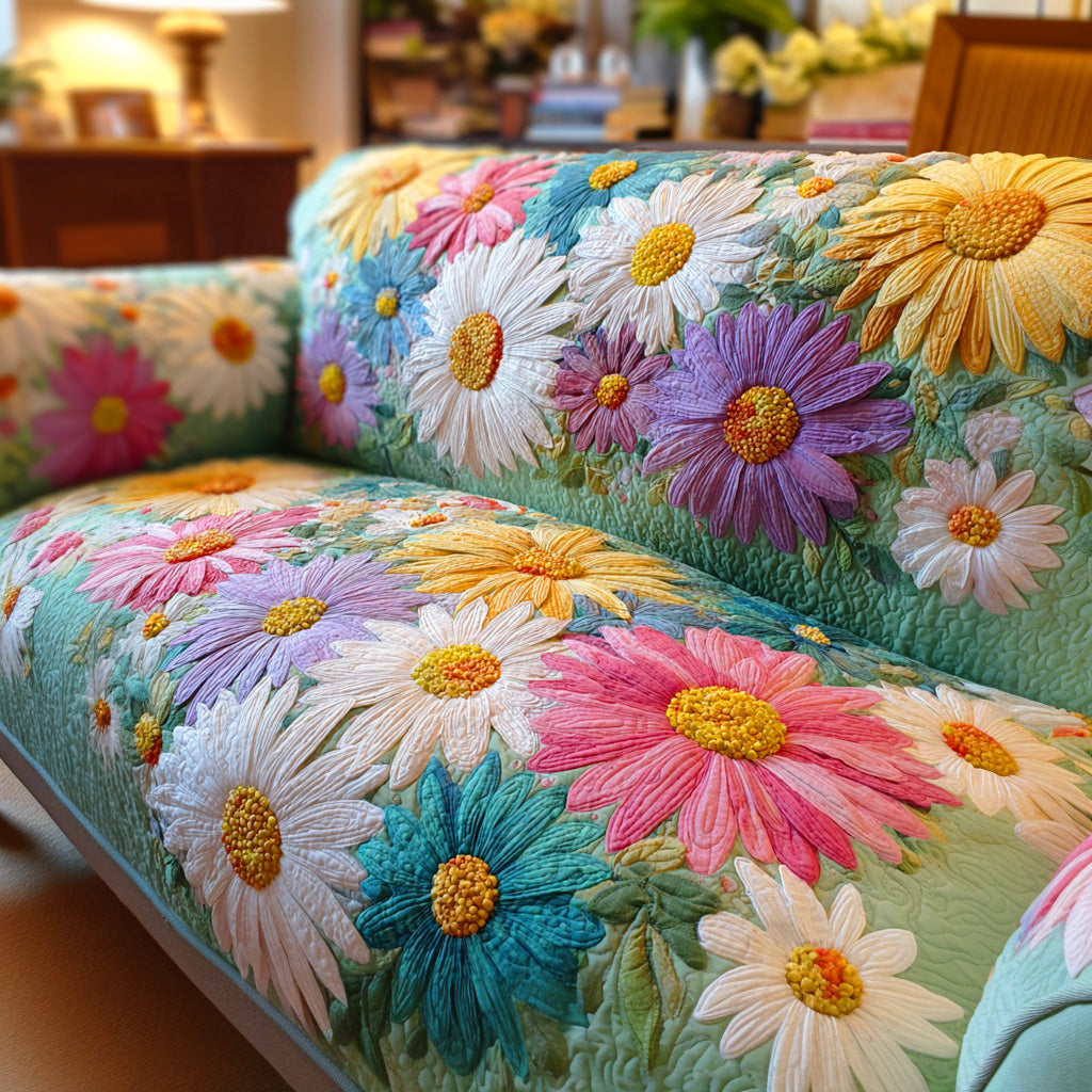 Gentle Bloom Field Quilted Sofa Cover NCU0TD994 everthome