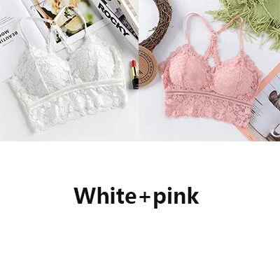 Women Bralette French style lace sexy beauty back bra girl underwear deep V underwear without underwire soft thin seamless bra