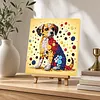 Framed Dog - DIY Button Art Painting Kit for Creativity DIY Pearl Dot Crafts for Gift Home Wall Decor 30*30CM