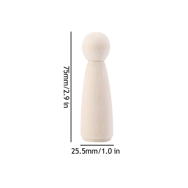 75mm/90mm Wooden Peg Dolls 5PCS/Lot Wood Dolls 35mm 43mm 55mmPainting DIY Home Nursery Decoration Women Men Wooden Peg Dolls
