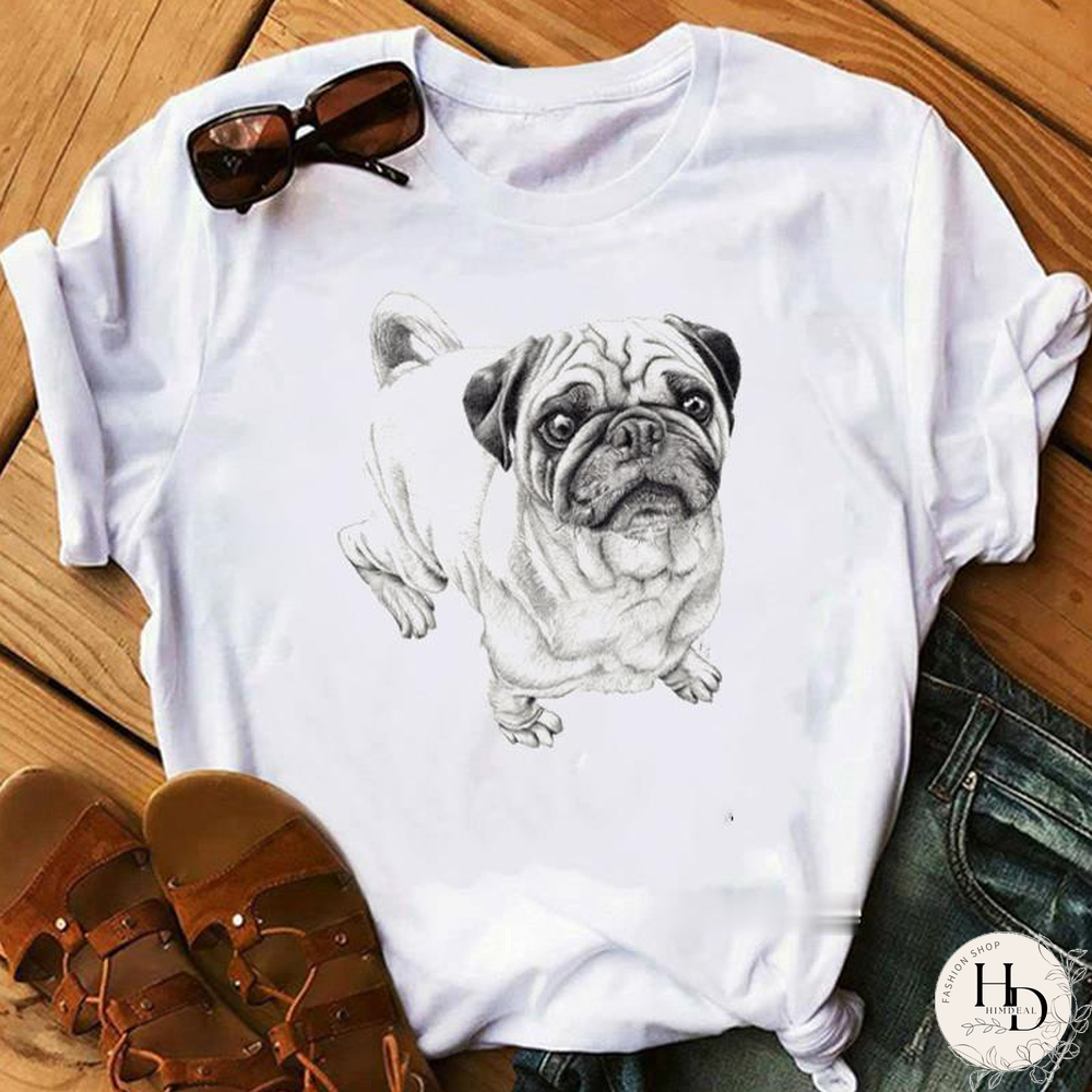 Schnauzer/Seymour/Yorkshire Terrier/Chihuahuas/ Retriever/pomeranian/Papillon Dog VintagePortraitPrintWomenSummerTShirt