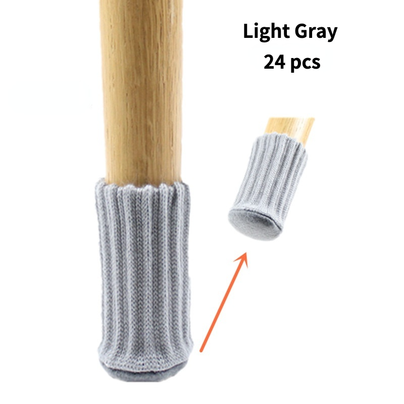 Letclo™ 24pcs Furniture Pads High Elastic Floor Protectors Chair Leg Feet Socks Covers Furniture Caps Set letclo Letclo
