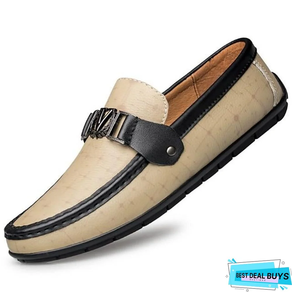 Men's Fall Daily Loafers & Slip-Ons Pu Light Brown / Black / Khaki