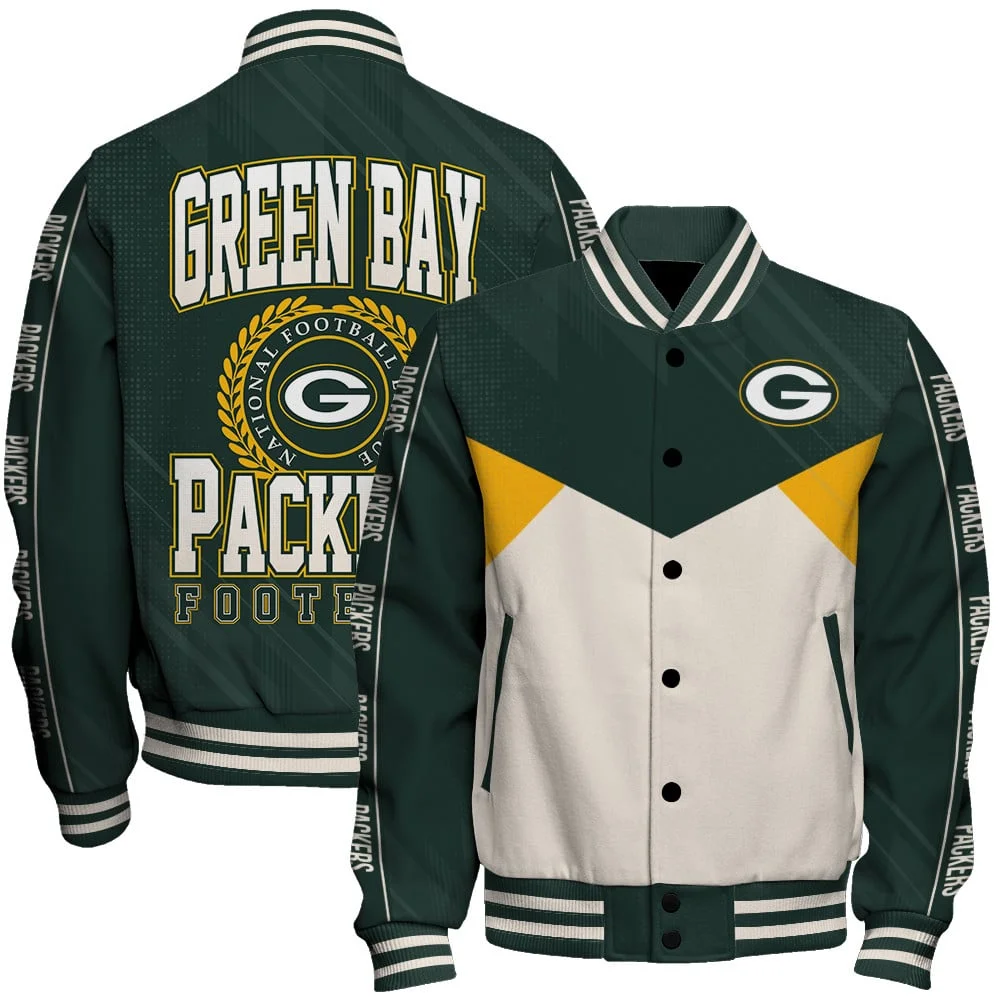 Green Bay Packers Football Team 2024 - 25 Personality, Outstanding Unisex Varsity Jacket