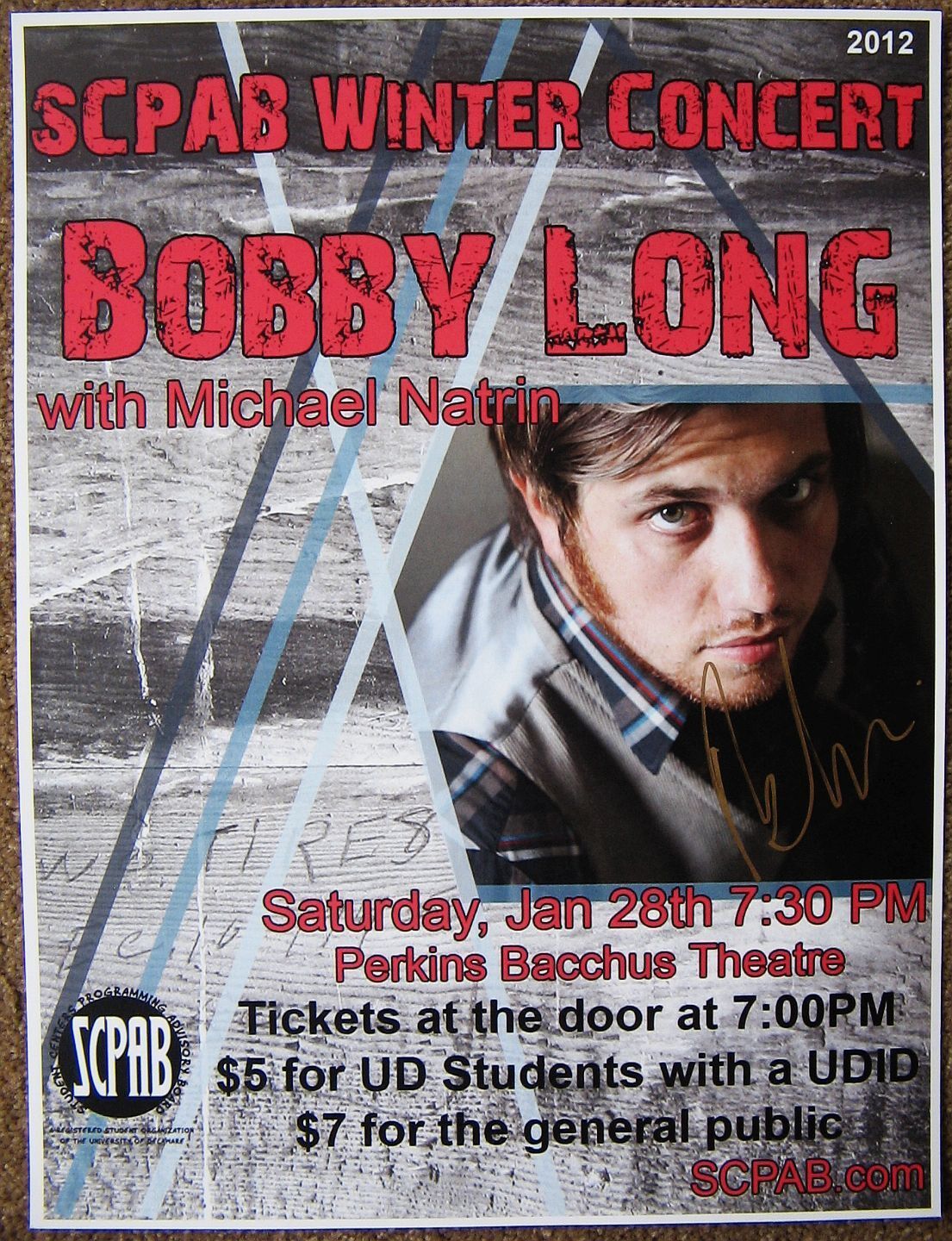 Signed BOBBY LONG Gig POSTER In-Person w/proof Autograph Concert