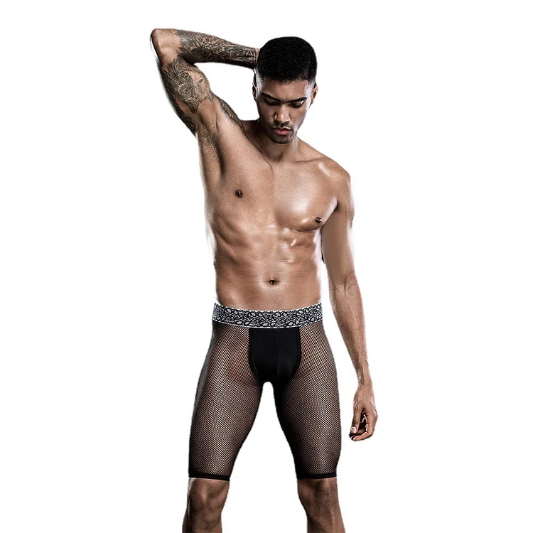Men's Sexy And Seductive Black See-through Boxer Briefs